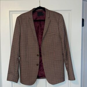 Classic Brown Checkered Blazer